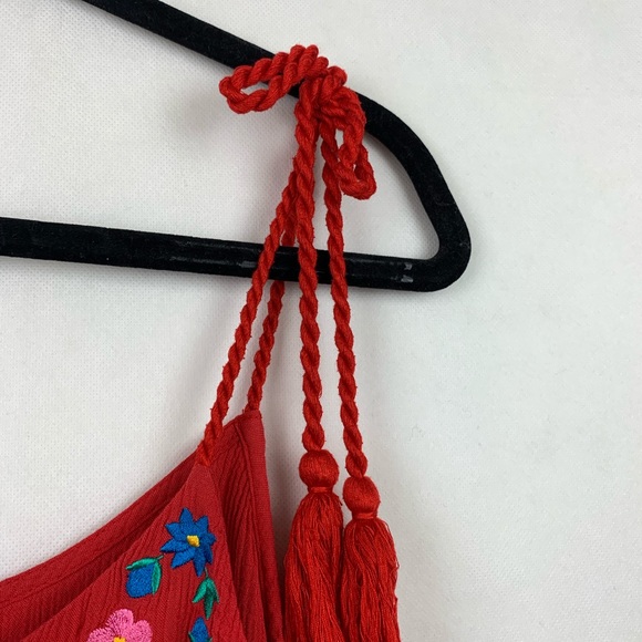 Arizona Red Embroidered Top Sleeveless Boho XL - Picture 4 of 5